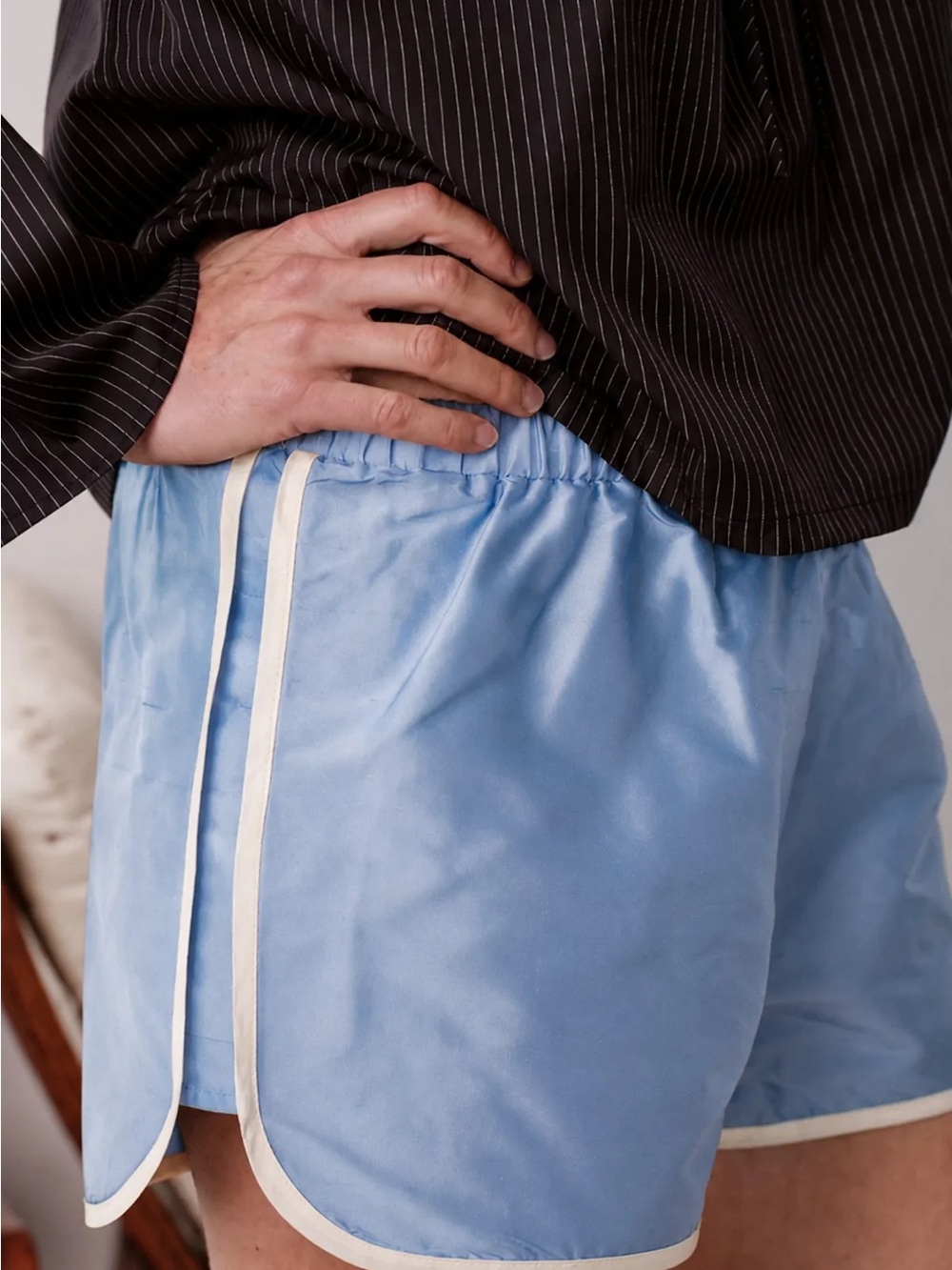 DONNI SILK TAFFETA STRIPE SHORT - Picture 2 of 3